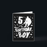 Cartão 5 Birthday Boy Ice Hockey Kids 5 Anos Festa<br><div class="desc">5 Birthday Boy Ice Hockey Kids 5 Anos de Festa Dotada</div>