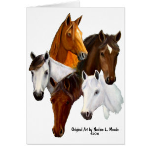 Cartão 5 cabeças de cavalo