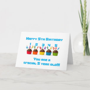 CARTÃO 5 CUPCAKES PARA O SEU ****ANIVERSÁRIO DO 5**** DIV
