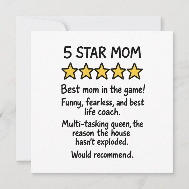 Cartão 5 Estrelas Mamãe  (Frente)