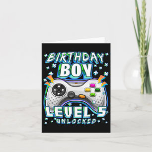 Cartão 5 Jogo de Vídeo Desbloqueado 5 Birthday Gamer Boys