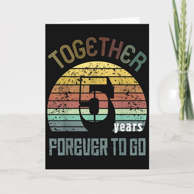 Cartão 5th Years Wedding Anniversary For Couple Matching  (Frente)