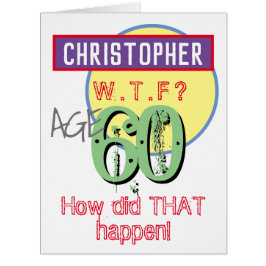 Cartão 60ª placa de aniversário - Design WTF