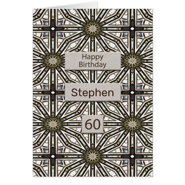 Cartão 60º aniversário Abstrato Mandala Design (Frente)