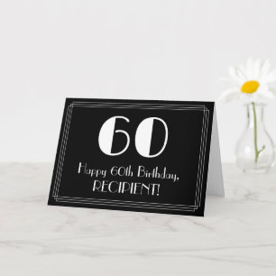 Cartão 60º aniversário ~ Arte Deco Inspirou "60", Nome