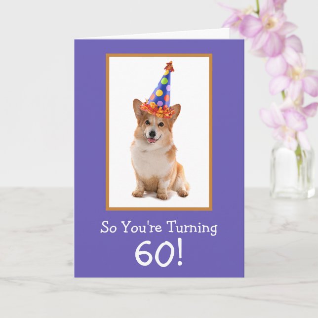 Cartão 60º aniversário da Celebração de Corgi (Orquídea)