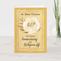 60º aniversário da vida religiosa Nun White Rose