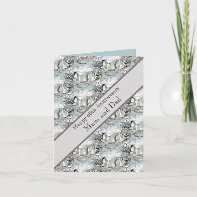 Cartão 60º Aniversário de Casamento Diamante (Frente)