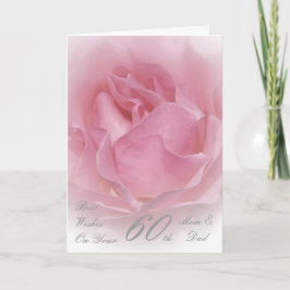Cartão 60º aniversário de casamento Mãe e Pai Rosa Rosa R