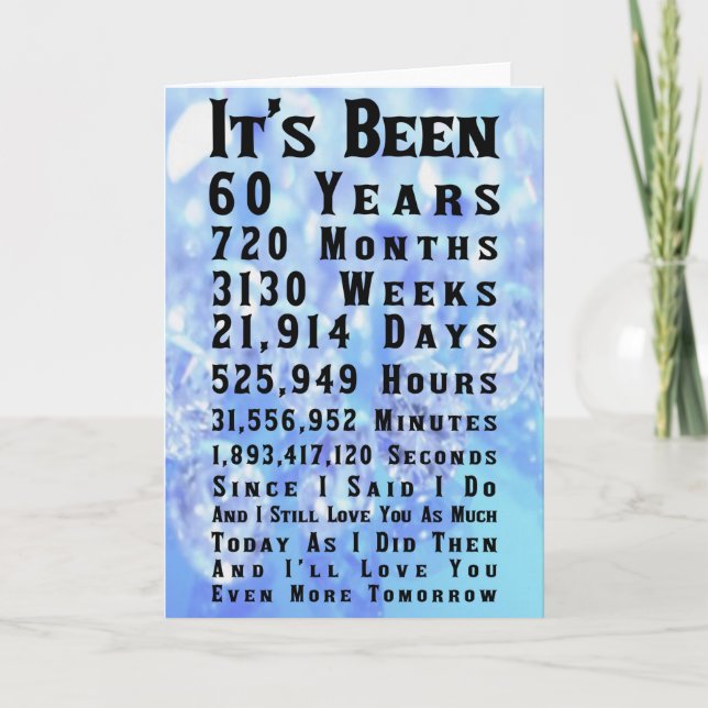 Cartão 60º aniversário do Casamento Diamond (Frente)