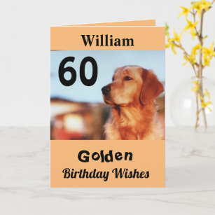 Cartão 60º Aniversário do Ouro Deseja o Cachorro do Retri