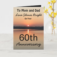 60º aniversário Mãe Pai Amor Brilha Sol