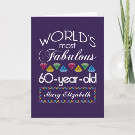 Cartão 60º Aniversário Mais Fabulosa Gems Purple