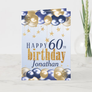 Cartão 60º Aniversário Marinho Dourado