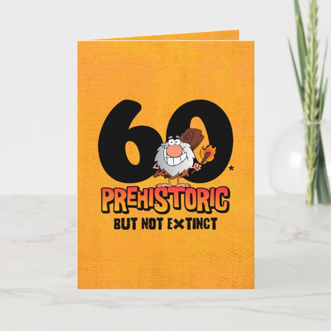 Cartão 60º aniversário pré-histórico (Frente)