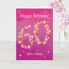 Cartão 60.º Aniversário - 60 anos em número estelar - Ros
