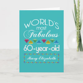 Cartão 60.º Aniversário Mais Fabulosa Turquesa de Gem Col