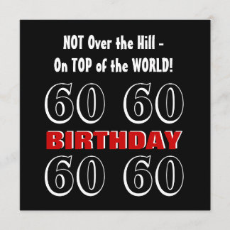 Cartão 60.º aniversário Moderno Red Silver Black Funny W1