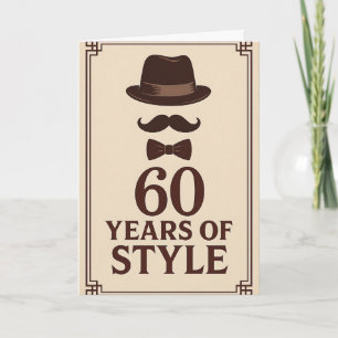 Cartão 60 Anos de Estilo Cavalheiro 60º Aniversário