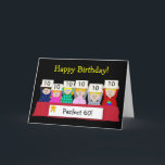 Cartão 60th Aniversário customizável<br><div class="desc">Mude os números e adicione-os para combinar seu aniversário. Você pode remover as bonecas se você me precisa de adicionar uma mais boneca,  contacta-me por favor</div>