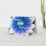 Cartão 60th ANIVERSÁRIO FELIZ com a flor azul mágica<br><div class="desc">Deseje a um muito especial alguém um o feliz aniversario com este "verso da flor mágica". Todo o texto é customizável,  assim que você pode mudar o ano do aniversário,  revisar o verso interno,  ou adicionar um nome.  Doce!</div>