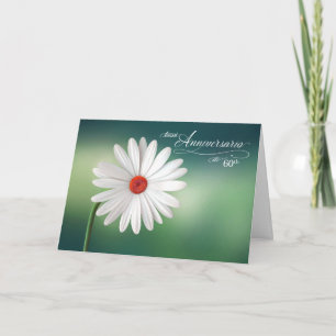 Cartão 60th Italian Anniversario Wedding White Daisies