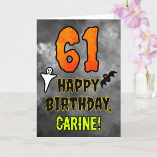 Cartão 61 Aniversário da rua: Tema do Dia das Bruxas de 