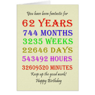 Cartão 62º aniversário