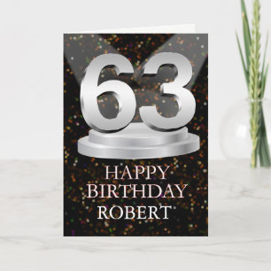 Cartão 63º Aniversário Destaques Adicionar Uma Placa De N