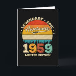 Cartão 63 Year Old Awesome Since 1959 63rd Birthday Gift<br><div class="desc">Birthday Design For anyone who's horoscope say difficult & Stubborn But totally worth.Wear it with pride at work,  school gym perfect to pair with shorts,  leggings or jeans for a casual yet trendy Look</div>