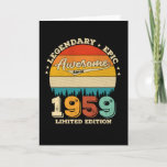 Cartão 63 Year Old Awesome Since 1959 63rd Birthday Gift<br><div class="desc">Birthday Design For anyone who's horoscope say difficult & Stubborn But totally worth.Wear it with pride at work,  school gym perfect to pair with shorts,  leggings or jeans for a casual yet trendy Look</div>