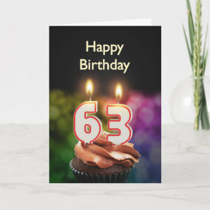 Cartão 63rd Birthday card with Candles
