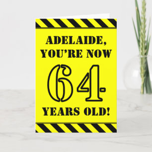 Cartão 64.º aniversário: Texto do estilo do estilo divert