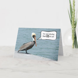 Cartão 65.º aniversário Pelican em uma meia
