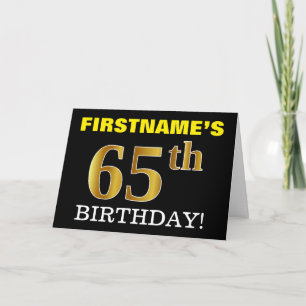 Cartão "65.º ANIVERSÁRIO" preto, imitação Dou