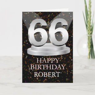 Cartão 66º Aniversário Destaques Adicionar Uma Placa De N