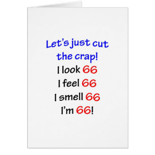 Cartão 66 deixe-nos cortar o excremento