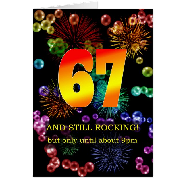 Cartão 67.º aniversário ainda em chamas (Frente)