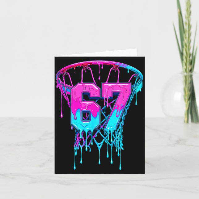 Cartão 67 Basketball Drip Six Seven Funny  (Frente)