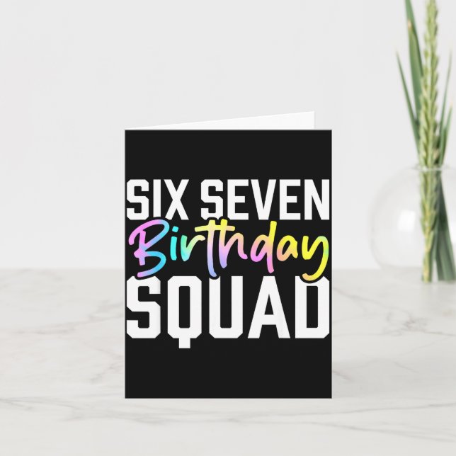 Cartão 67 Birthday Squad Funny Six Seven Meme Kids Birthd (Frente)