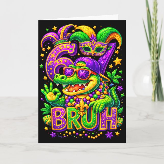 Cartão 67 Bruh Crocodilo México Feriado Carnaval  (Frente)