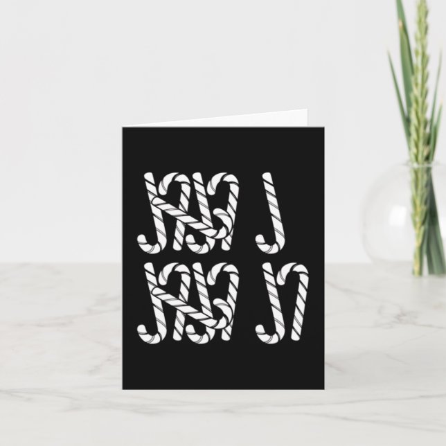 Cartão 67 Candy Canes Tally Marks Xmas Long Sleeve  (Frente)