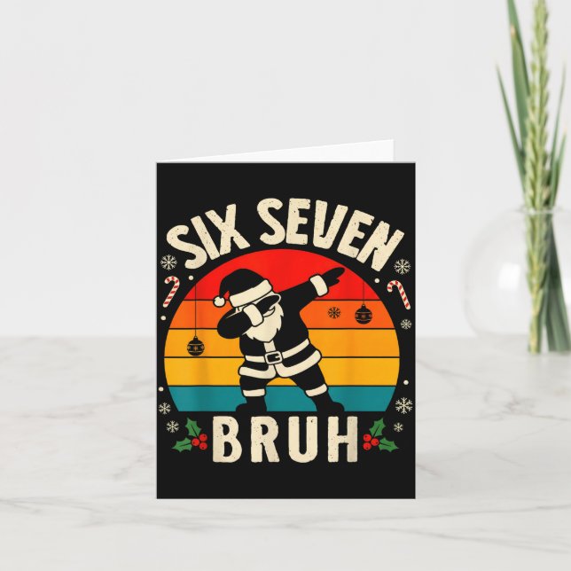 Cartão 67 Christmas Funny 67 Meme Youth Kids Dabbing Sant (Frente)