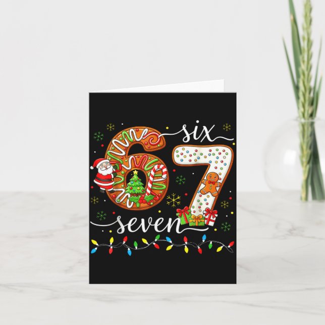 Cartão 67 Christmas Gingerbreadman 6 7 Meme Xmas 67  (Frente)