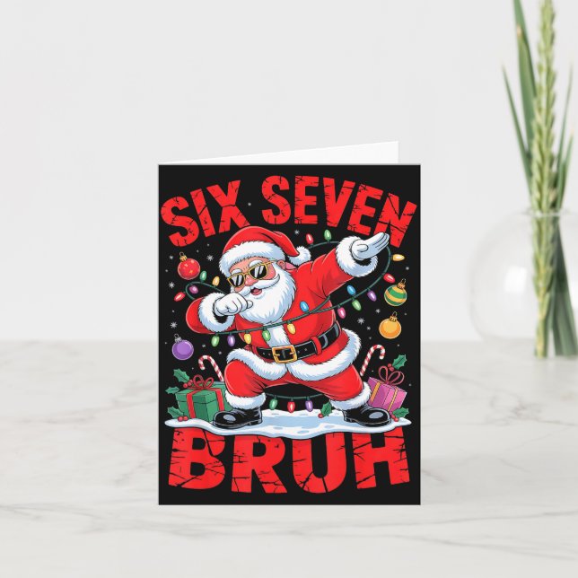 Cartão 67 Christmas Shirt Santa Six Seven Bruh Men Women  (Frente)