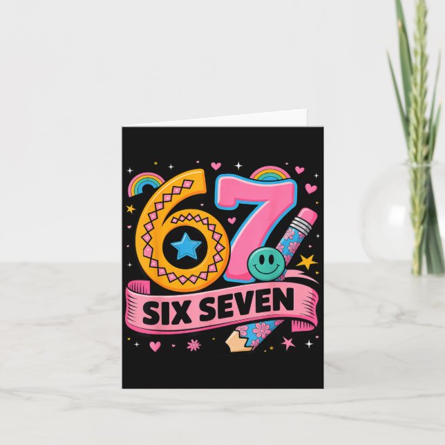 Cartão 67 Days School 67 Six Seven Funny 67 Teachers Stud (Frente)