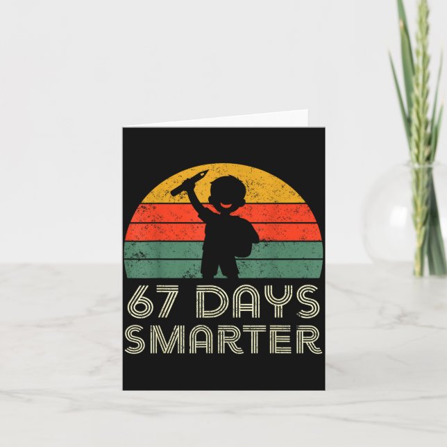 Cartão 67 Days Smarter 67th Day Of School For Teacher Boy (Frente)