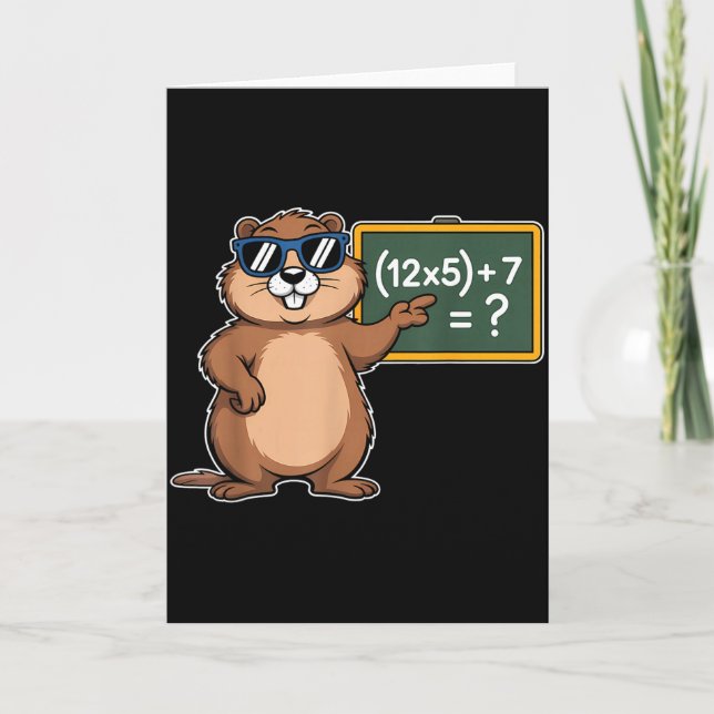 Cartão 67 Dia da Marmota 6-7 Meme Matemática Professor Se (Frente)