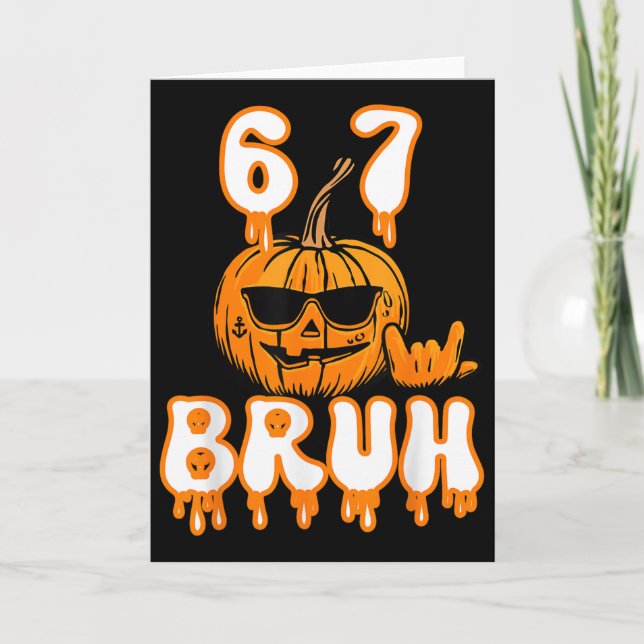 Cartão 67 Fantasia de Meme de Halloween Brainrot Crianças (Frente)