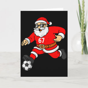 Cartão 67 Futebol Papai Noel Seis Sete Meme Natal Esporte